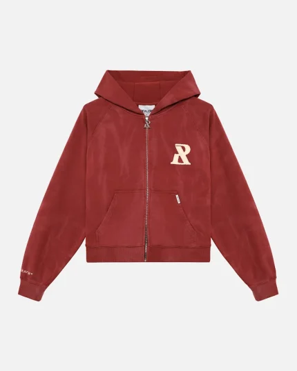 SSS REALISM LEGACY ZIP CARMINE HOODIE WASHED